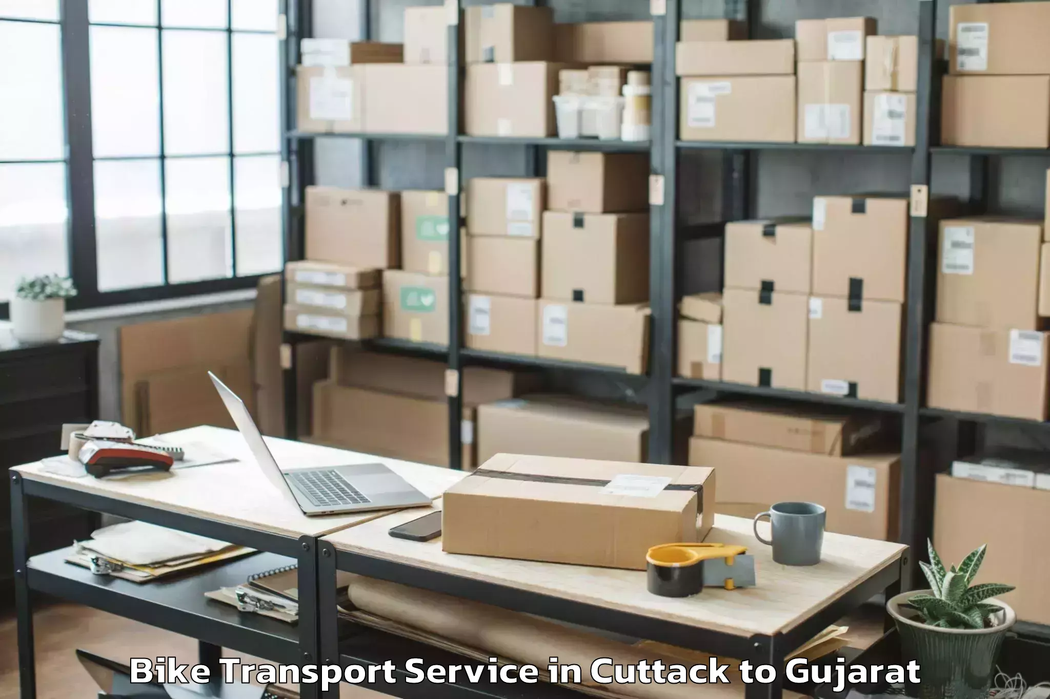 Reliable Cuttack to Gadhada Bike Transport